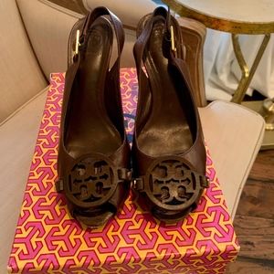 Tory Burch Peep Toe Sling Backs